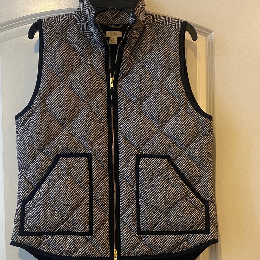 J. Crew Black and White Quilted Vest